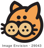 #29043 Royalty-free Cartoon Clip Art of a Cute Orange Cat’s Face by Andy Nortnik
