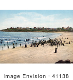 #41138 Stock Photo Of People Enjoying A Sunny Day On York Beach In Maine