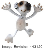 #43120 Royalty-Free (RF) Clipart Illustration of a 3d Jack Russell Terrier Dog Mascot Jumping by Julos