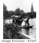#61037 Royalty-Free Historical Stock Photo Of People Enjoying A Ride On The Swan Bats In The Public Garden Boston Massachusetts