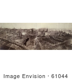 #61044 Royalty-Free Historical Stock Photo Of A Sepia View Of Boston Massachusetts Following The Fire November 9th And 10th In 1872