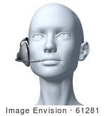 #61281 Royalty-Free (RF) Illustration Of A 3d Customer Service Rep Wearing A Headset - Version 6 by Julos
